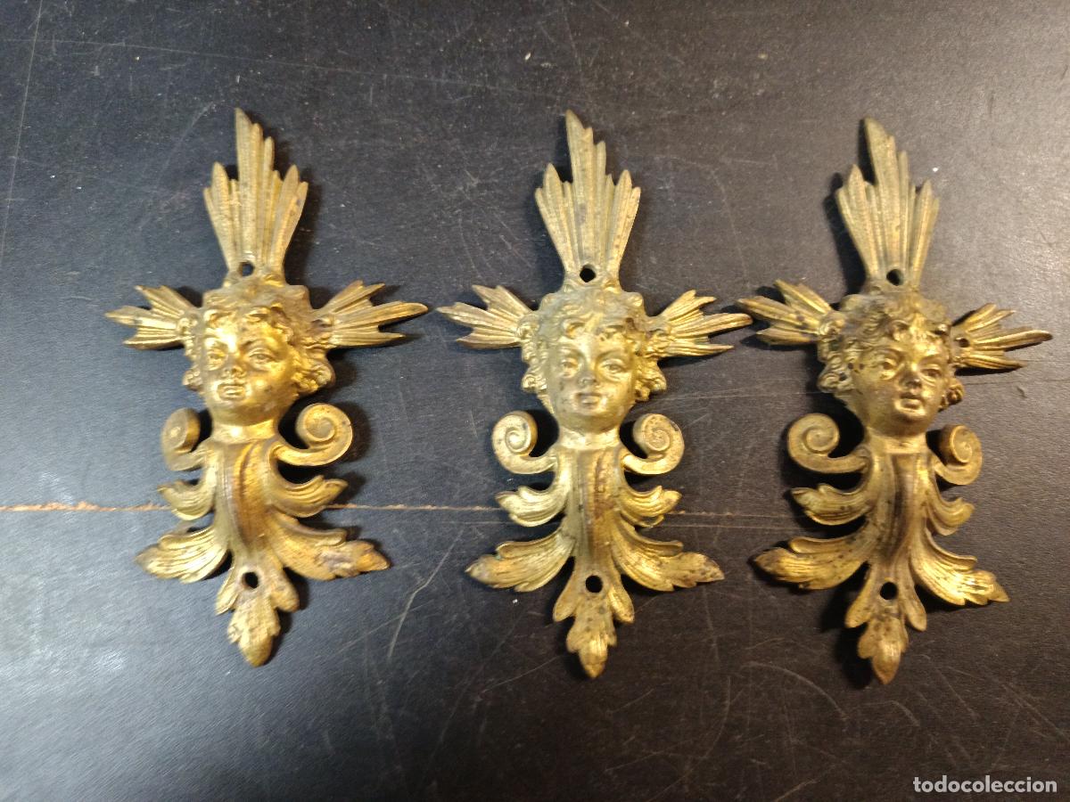 Antig&uuml;edades: ANTIGUOS EMBELLECEDORES DE BRONCE PARA MUEBLEM QUERUBINES, ANGELITOS