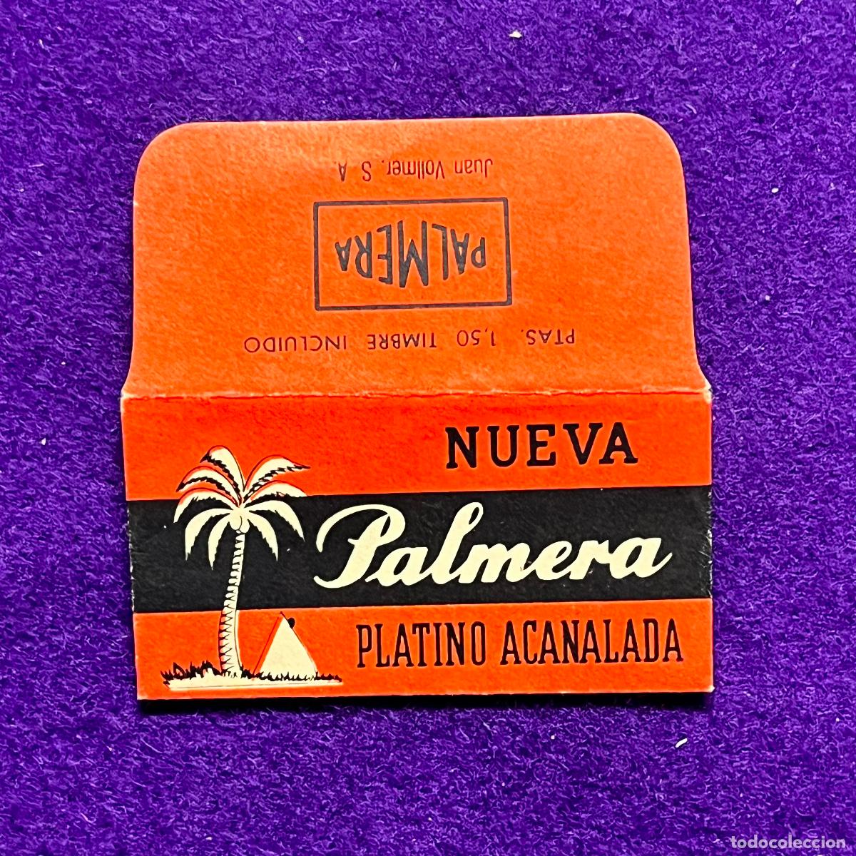 Antig&uuml;edades: FUNDA DE HOJA DE CUCHILLA DE AFEITAR ANTIGUA. PALMERA PLATINO ACANALADA.