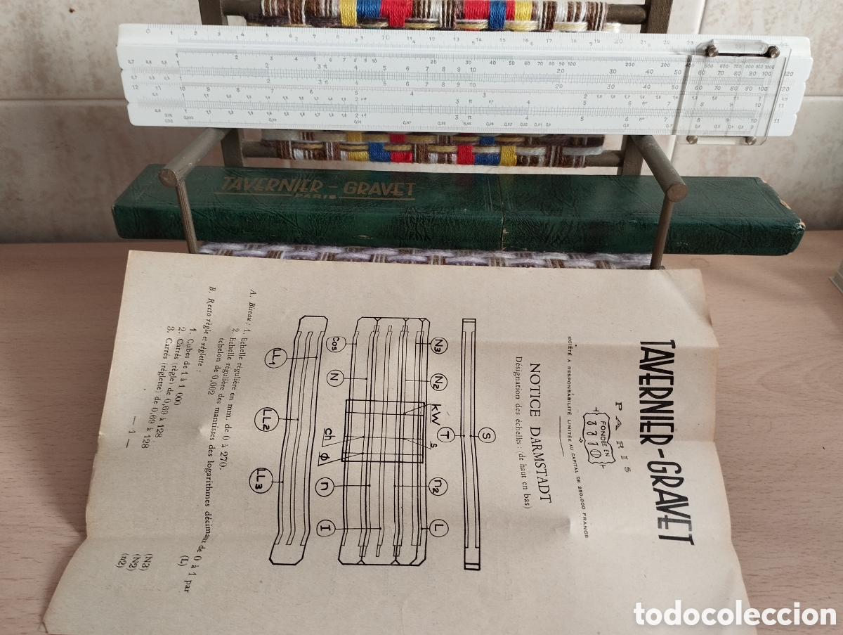 Antig&uuml;edades: ANTIGUA REGLA CALCULO TAVERNIER -GRAVET-PARIS ESTUCHE+INSTRUCCIONES DE USO