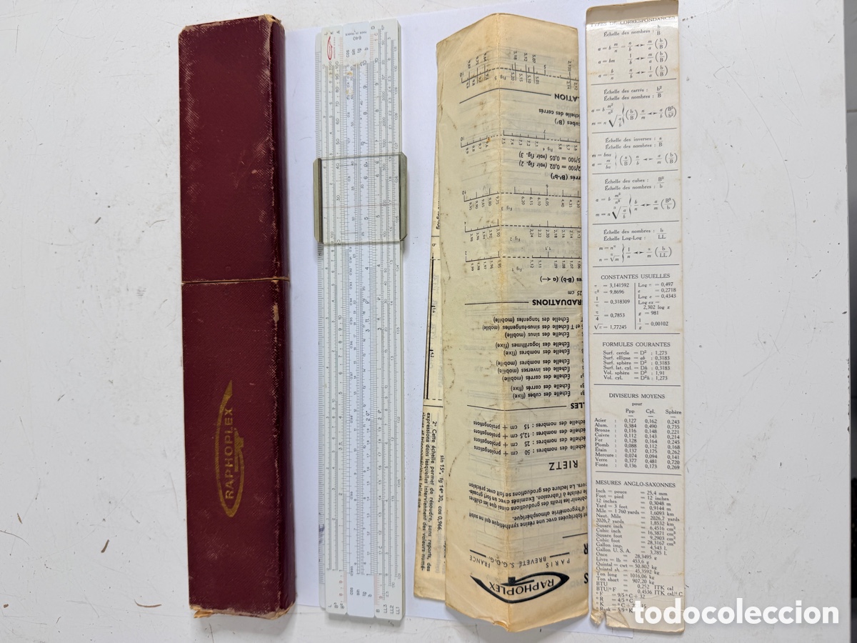 Antig&uuml;edades: Raphoplex 640 Regla c&aacute;lculo Retro Vintage