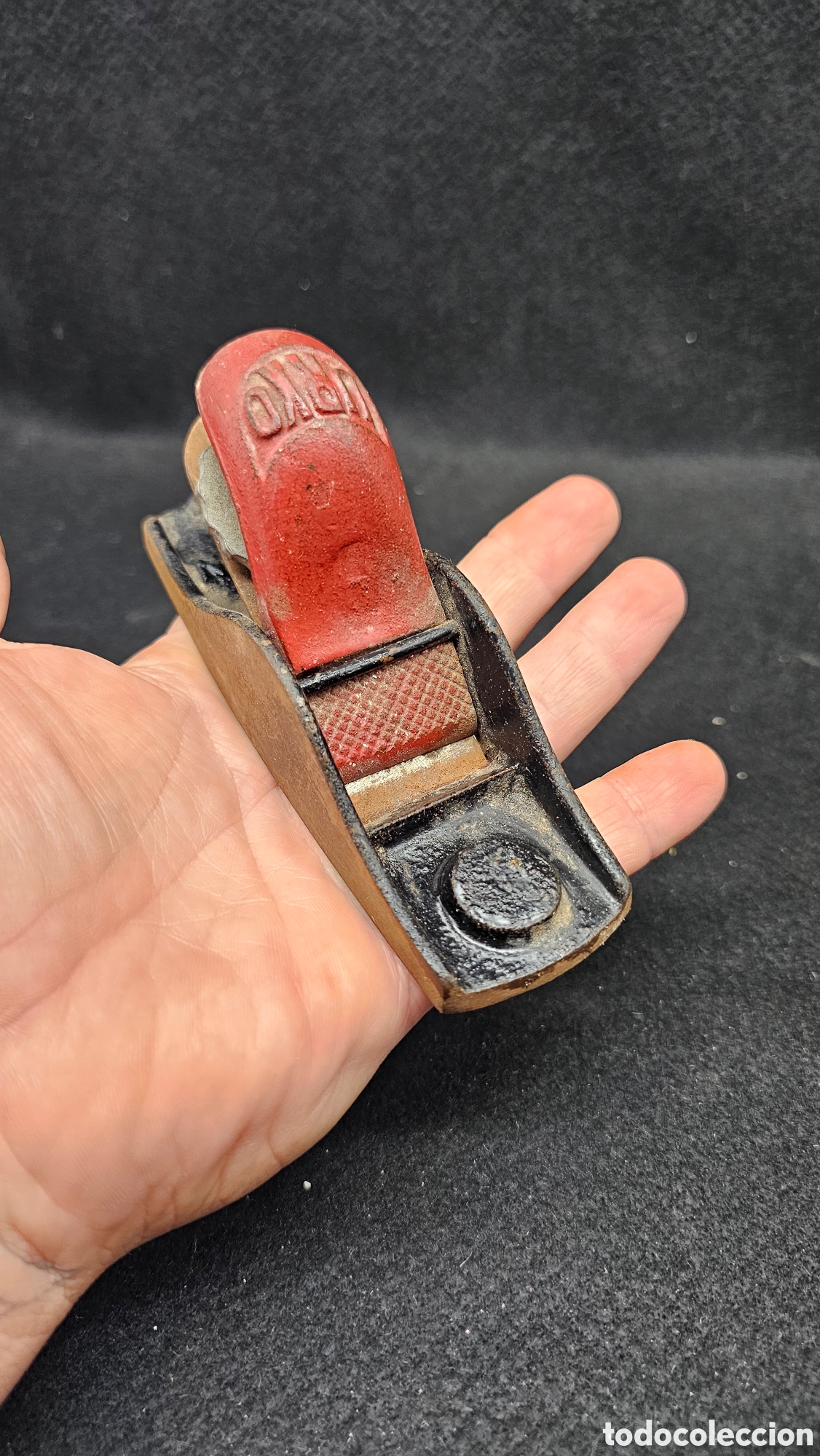 Antig&uuml;edades: Antiguo cepillo de carpintero peque&ntilde;o de hierro fundido