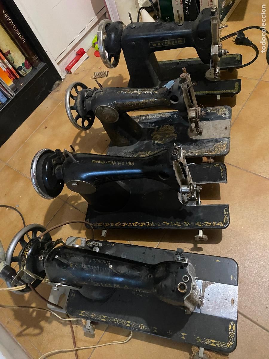 Antig&uuml;edades: MAQUINAS DE COSER ANTIGUAS, LOTE DE 4 UNIDADES