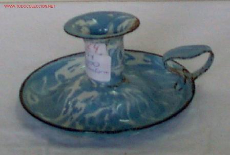 Antig&uuml;edades: PALMATORIA ESMALTADA AZUL Y BLANCA - Foto 1