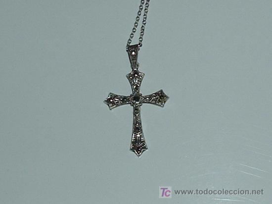 Antig&uuml;edades: CRUZ DE PLATA 935 C/MARQUESITAS Y CADENA. - Foto 4