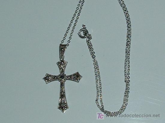 Antig&uuml;edades: CRUZ DE PLATA 935 C/MARQUESITAS Y CADENA. - Foto 6