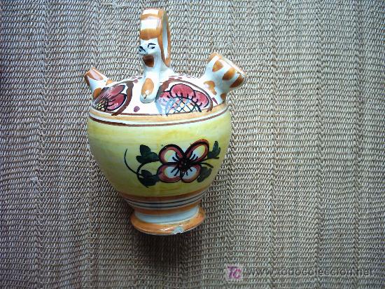 Antig&uuml;edades: BOTIJO DE CERAMICA DE MANISES. 26 cm. - Foto 2