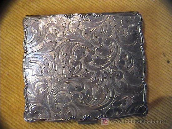 Antig&uuml;edades: POLVERA DE PLATA SIGLO XIX. MIDE 7 CM. X 6 CM - Foto 1
