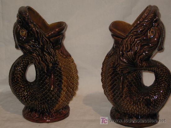 Antig&uuml;edades: PAREJA JARRONES CON FORMA DE PESCADOS - Foto 1