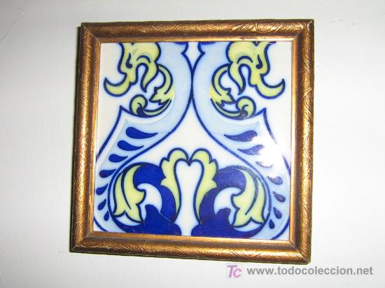 Antig&uuml;edades: ANTIGUO AZULEJO CON MARCO - Foto 1