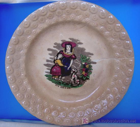 Antig&uuml;edades: PLATO DE LOZA INGLESA S.XIX - Foto 1