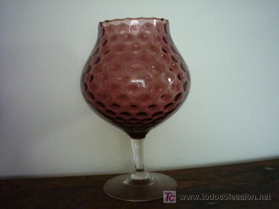 Antiques: GRAN COPA DE CRISTAL EN DOS COLORES. 30 x 15 cm.