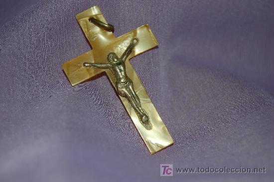 Antig&uuml;edades: ANTIGUA CRUZ DE NACAR Y BRONCE - Foto 1