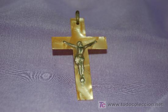Antig&uuml;edades: ANTIGUA CRUZ DE NACAR Y BRONCE - Foto 2