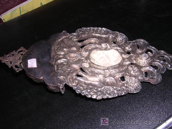 Antig&uuml;edades: BENDITERA DE PLATA CON IMAGEN ESMALTE, S.XVIII - Foto 3