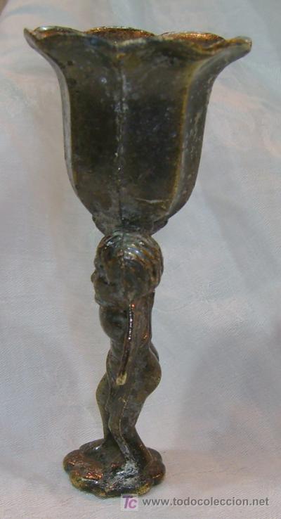 Antig&uuml;edades: CANDELABRO QUERUBIN DE BRONCE ANTIGUO - Foto 4