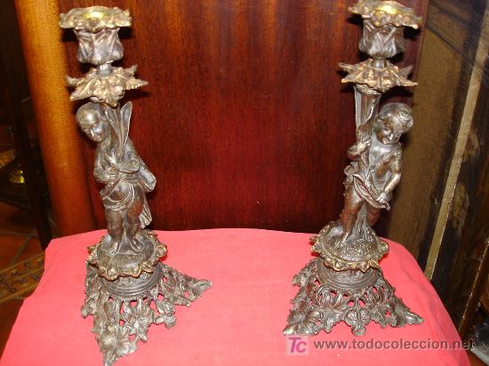 Antig&uuml;edades: CANDELABRO DE CALAMINA - Foto 4