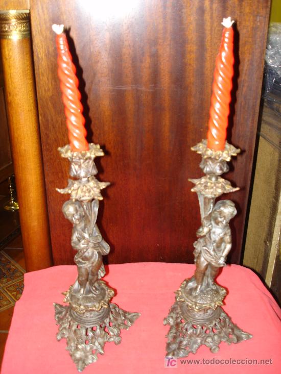 Antig&uuml;edades: CANDELABRO DE CALAMINA - Foto 2