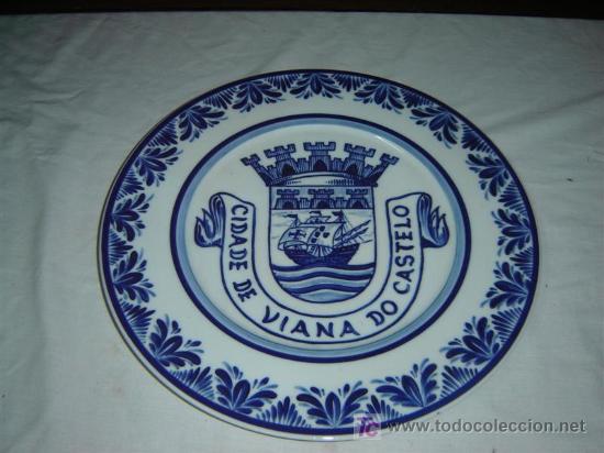 Antig&uuml;edades: plato grande pintado a mano - Foto 1