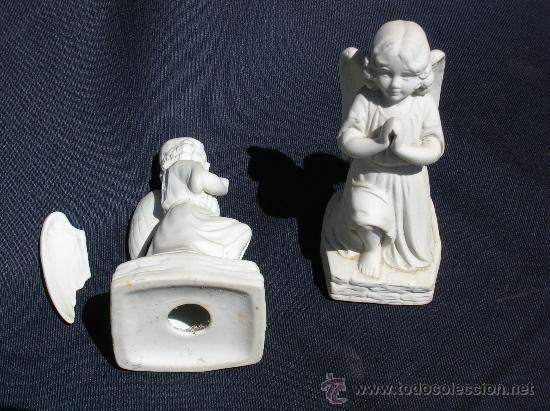 Antig&uuml;edades: Pareja de angeles orando de biscuit - Foto 3