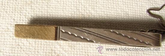 Antig&uuml;edades: PASADOR DE CORBATA EN PLATA DE LEY Y ORO - Foto 2