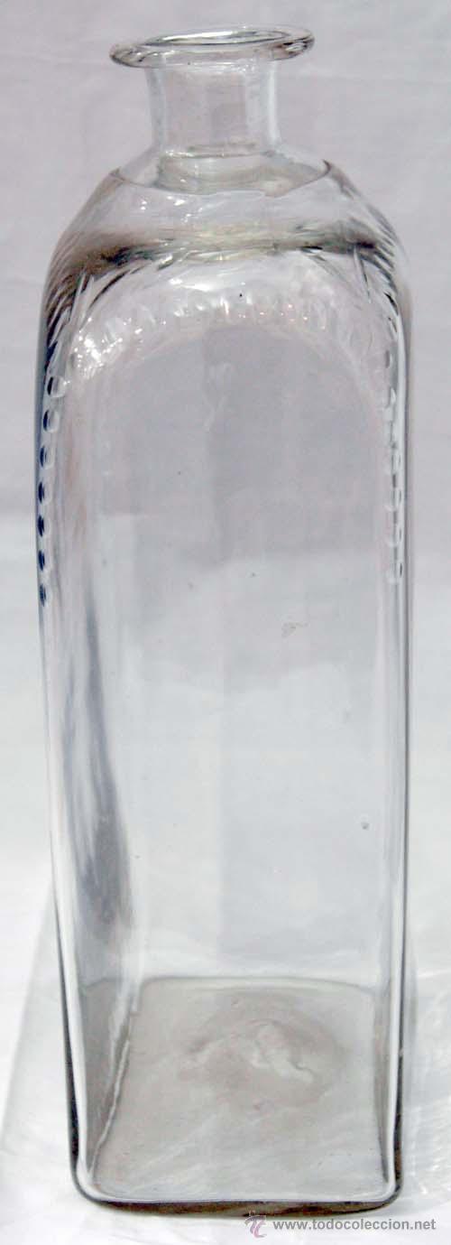 Antig&uuml;edades: Botella &oacute; frasca de cristal de La Granja tallada s XIX - Foto 6