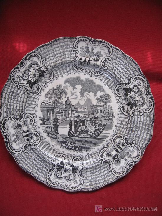 Antig&uuml;edades: BONITO PLATO INGLES NEGRO - Foto 1