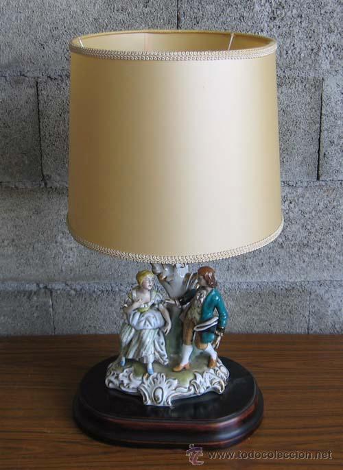 Antig&uuml;edades: LAMPARA DE MESA  .. De porcelana y la base de madera - Foto 5