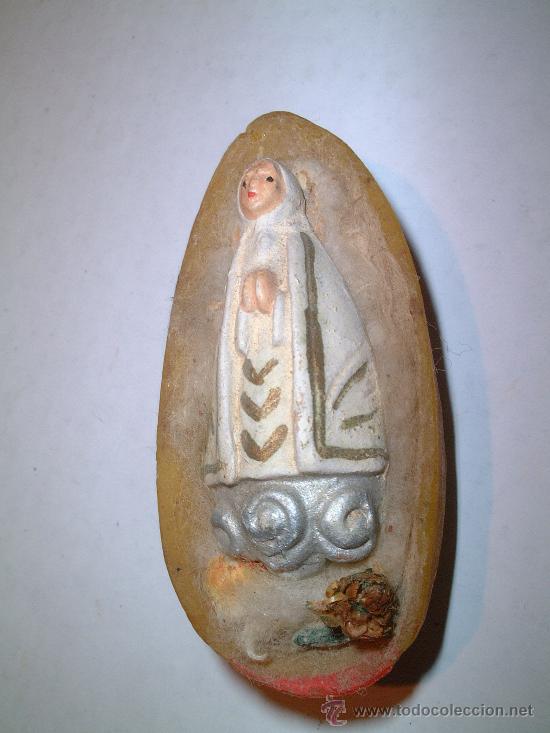 Antig&uuml;edades: VIRGEN DE LA ASUNCION PATRONA DE ELCHE, ALICANTE. TERRACOTA POLICROMADA Y DATIL DE CERA. PP.SG.XX.