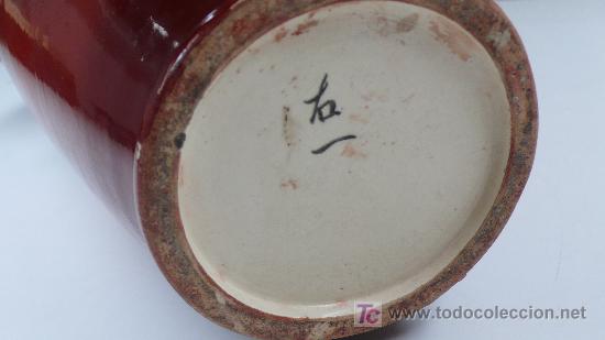 Antigüedades: jarrón de cerámica 1900 aprox. marca en la base, ver foto anexa. 46 cm. de altura satsuma - Foto 2 - 18123261
