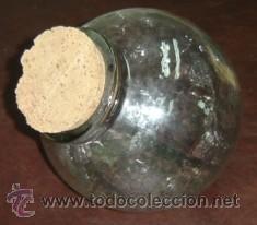 Antig&uuml;edades: RECIPIENTE CARAMELERO DE CRISTAL CON TAPON DE CORCHO DIAMETRO EXTERIOR 18 CMS. DIAMETRO BOCA 7,5 CMS