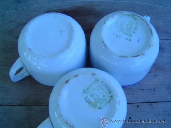 Antig&uuml;edades: 3 TAZAS CHINA OPACA SANTANDER - Foto 2