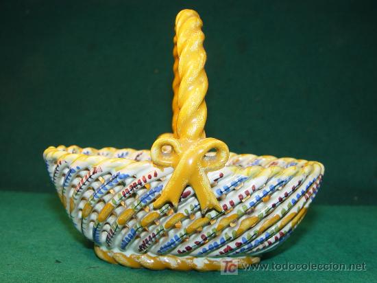 Antig&uuml;edades: ANTIGUO CESTILLO CERAMICO DE MANISES - Foto 4