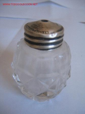 Antiquit&eacute;s: PIMENTERO ANTIGUO. TAPON DE PLATA. COMPLETA TU SALERO