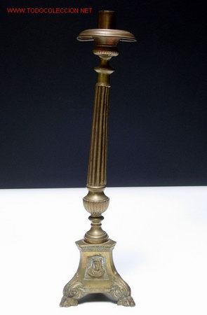 Antig&uuml;edades: CANDELABRO DE IGLESIA - S. XIX - Foto 1