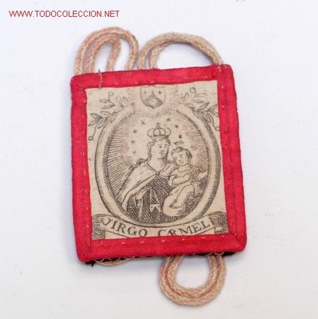 Antig&uuml;edades: ESCAPULARIO - VIRGO CARMELI - S. XIX - Foto 1