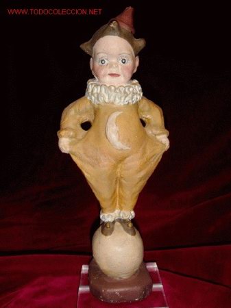 Antig&uuml;edades: 31 cm - ANTIGUO PAYASO POBRE -estuco - Foto 1