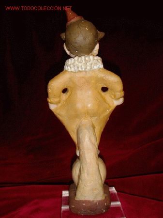 Antig&uuml;edades: 31 cm - ANTIGUO PAYASO POBRE -estuco - Foto 2