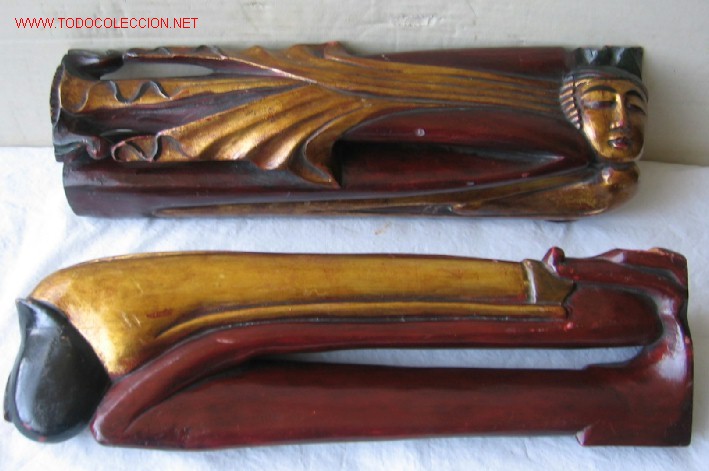 Antig&uuml;edades: PAREJA DE ORIENTALES .. de madera - Foto 3