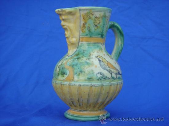 Antiques: JARRA DE PUENTE DEL ARZOBISPO, DE MOTIVOS CINEG&Eacute;TICOS, PINTADA A MANO. ALTURA: 21 CMS.
