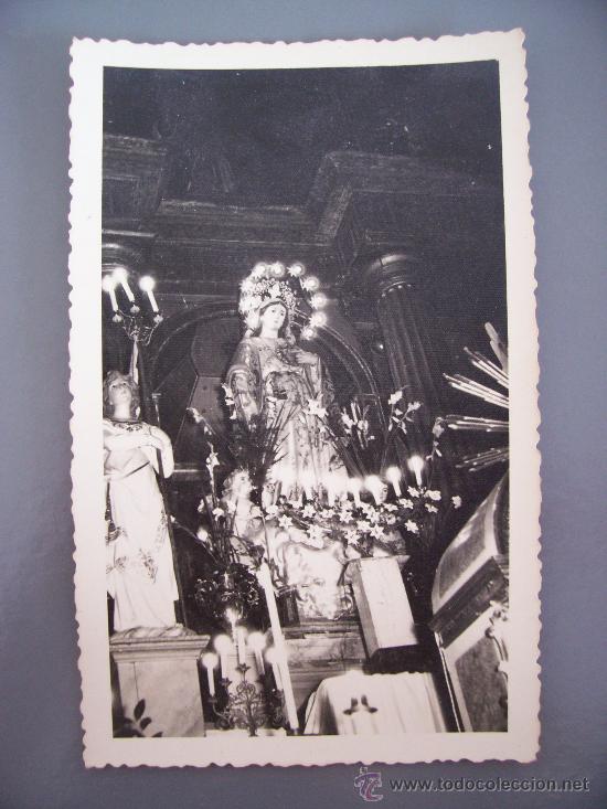 Antig&uuml;edades: foto de virgen (8,5x14cm aprox) - Foto 1