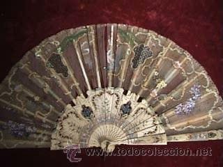 Antig&uuml;edades: ABANICO MARFIL POLICROMADO - Foto 1