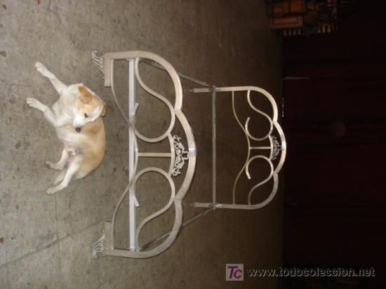 Antig&uuml;edades: CAMA DE BRONCE NIQUELADA - Foto 5