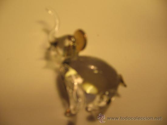 Antiques: BONITO ELEFANTE DE LA SUERTE DE CRISTAL Y BRONCE