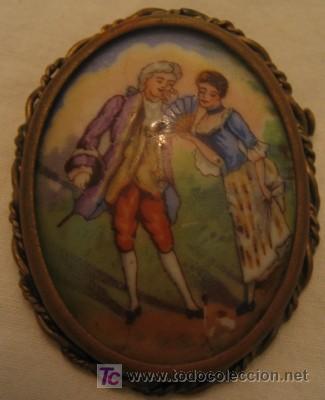Antig&uuml;edades: BROCHE DE PORCELANA DE LIMOGES - Foto 1