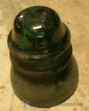 Antig&uuml;edades: J&iacute;cara de vidrio verde, mide 10 cms - Foto 1