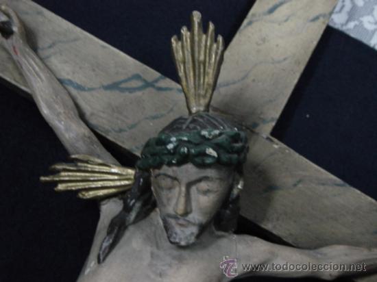 Antig&uuml;edades: Cristo en madera policromada siglo XIX - Foto 4
