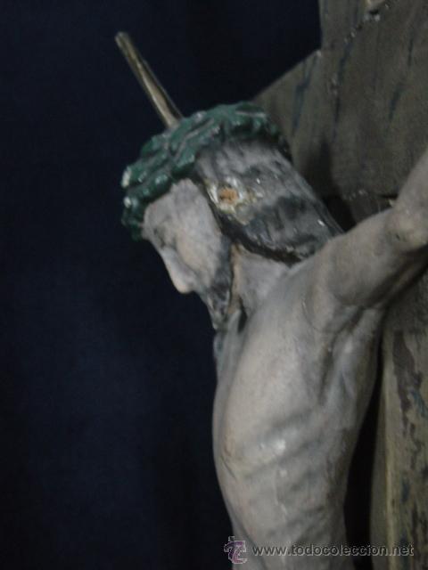 Antig&uuml;edades: Cristo en madera policromada siglo XIX - Foto 5