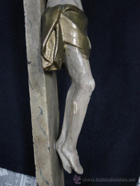 Antig&uuml;edades: Cristo en madera policromada siglo XIX - Foto 7