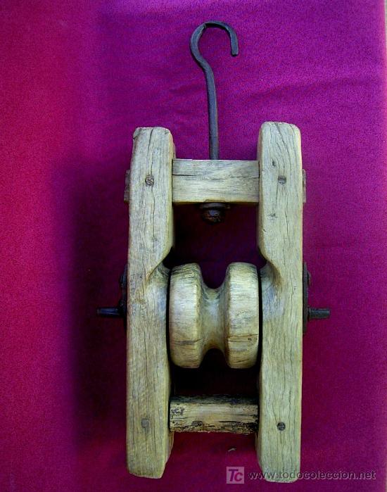 Antig&uuml;edades: ETNOGRAF&Iacute;A. ANTIQUISIMA POLEA DE MADERA - Foto 1