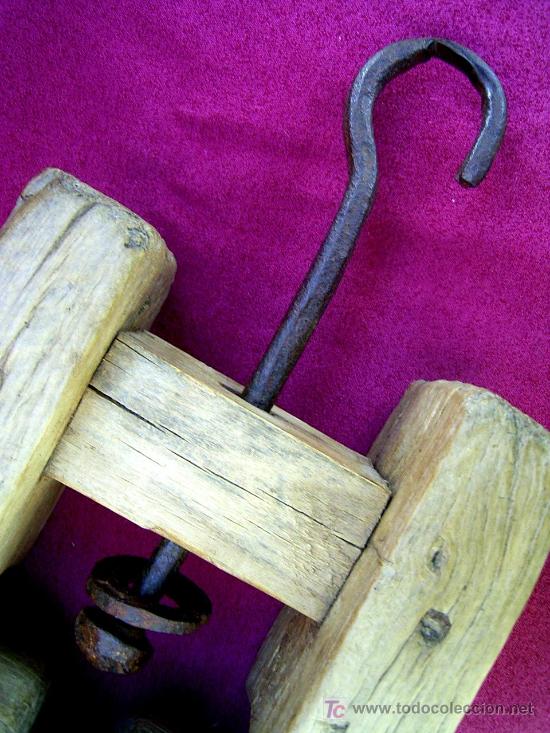 Antig&uuml;edades: ETNOGRAF&Iacute;A. ANTIQUISIMA POLEA DE MADERA - Foto 2